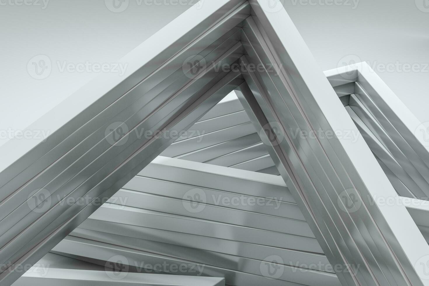 3d rendering, triangle metal framework, industrial background photo