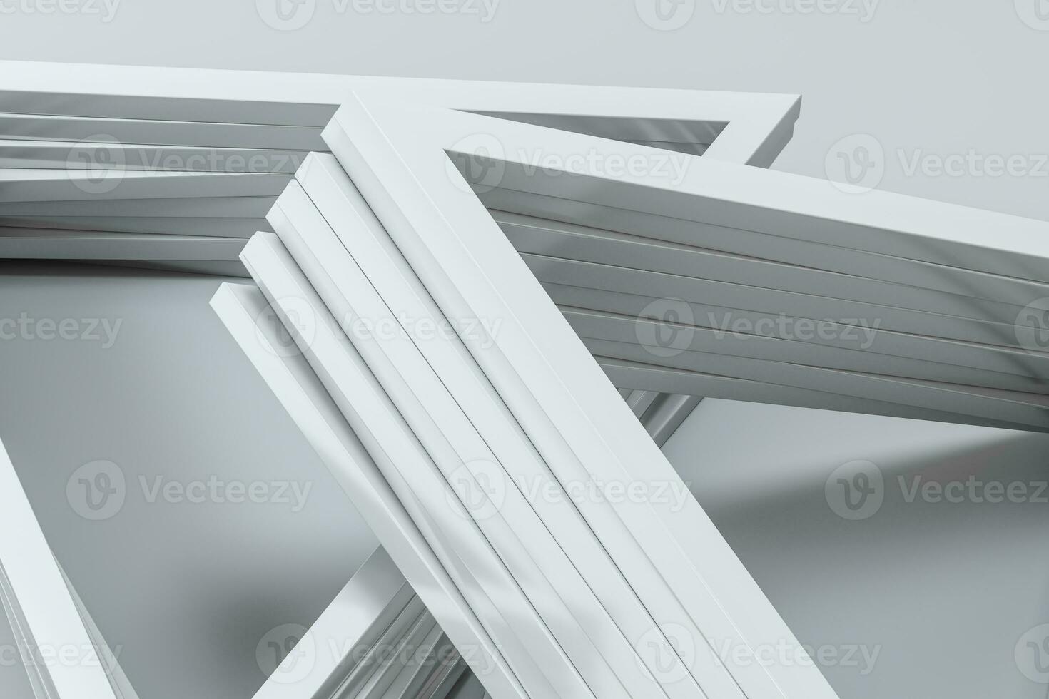 3d rendering, triangle metal framework, industrial background photo