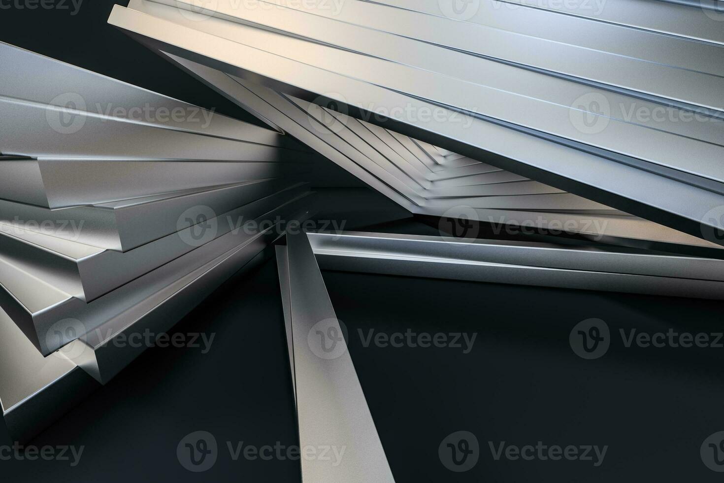 3d rendering, triangle metal framework, industrial background photo