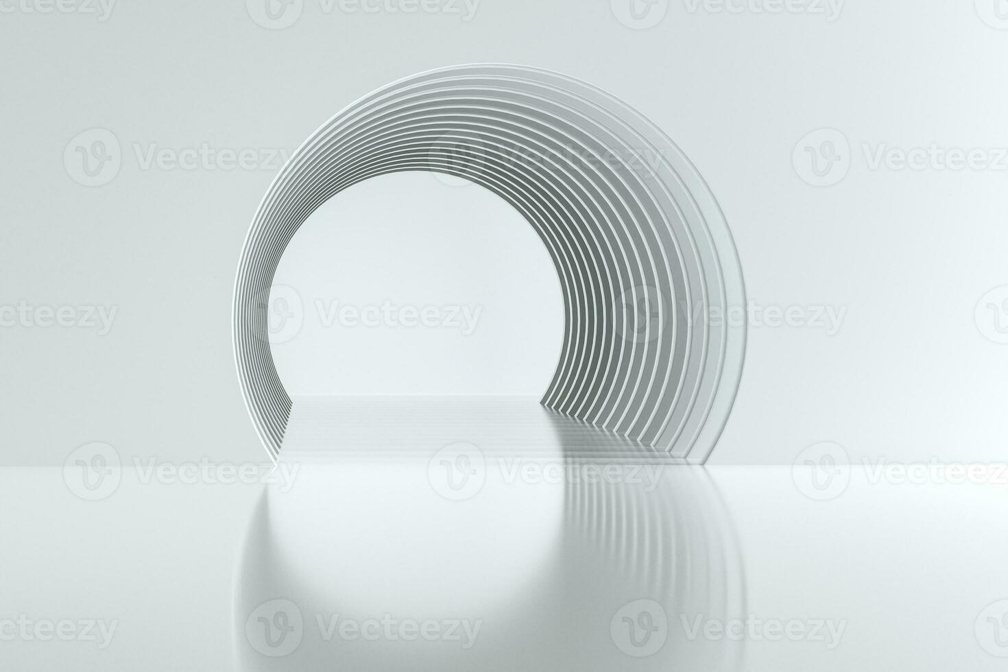 3d rendering, bright science-fiction tunnel, bright background photo