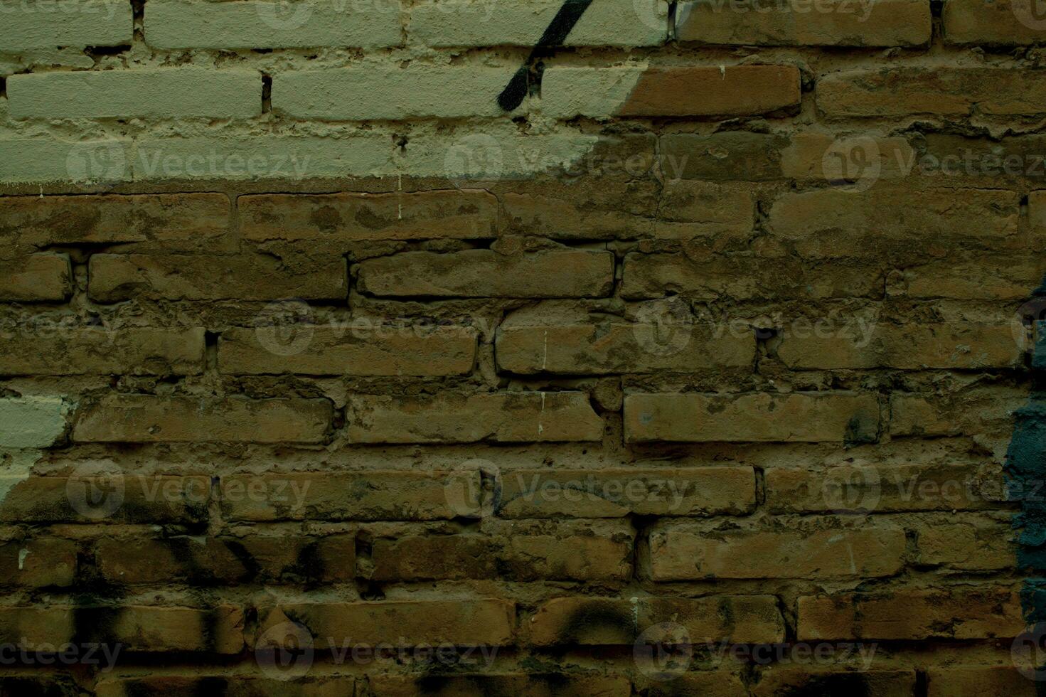 Vintage style old thin rectangular bricks photo