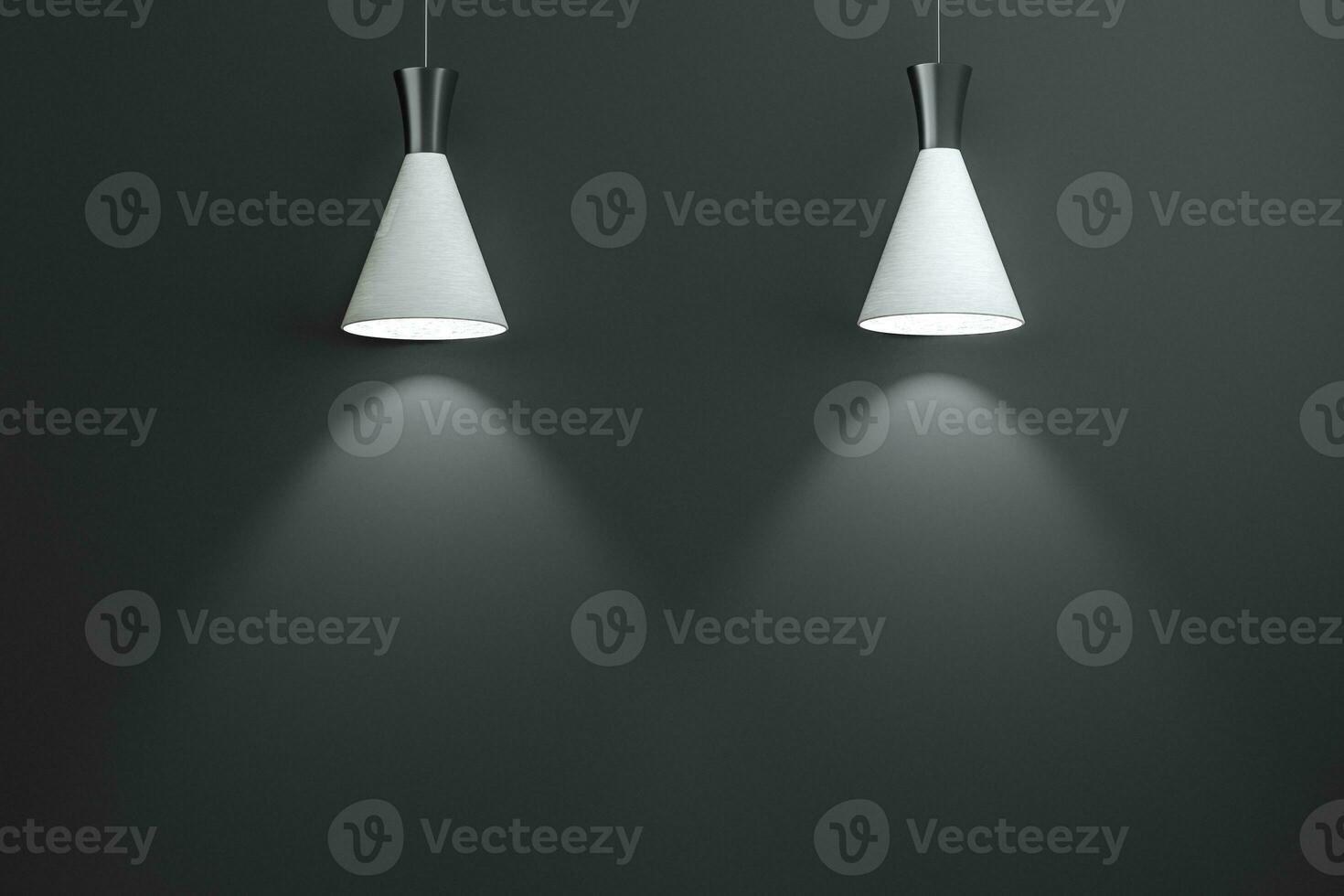 3d rendering, the exhibition wall with exquisite top light. photo