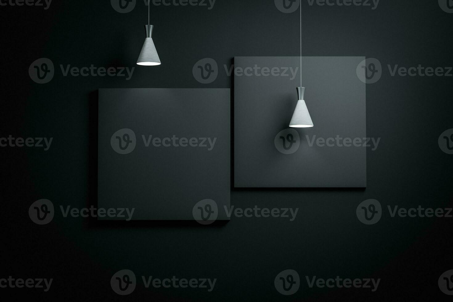 3d rendering, the exhibition wall with exquisite top light. photo