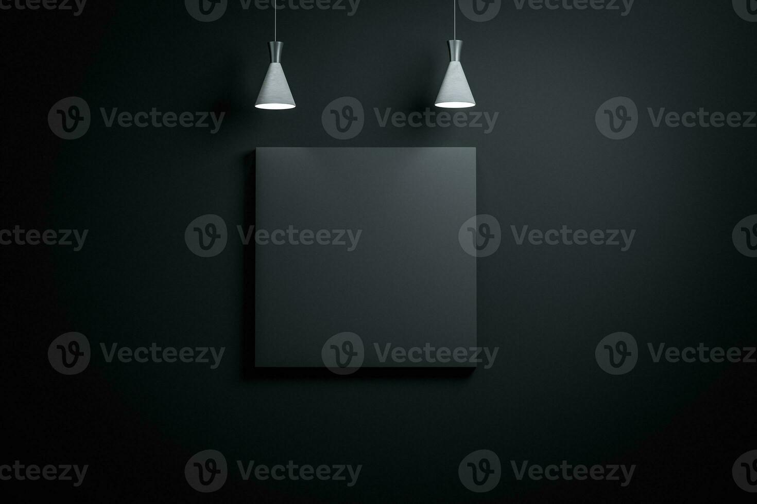 3d rendering, the exhibition wall with exquisite top light. photo