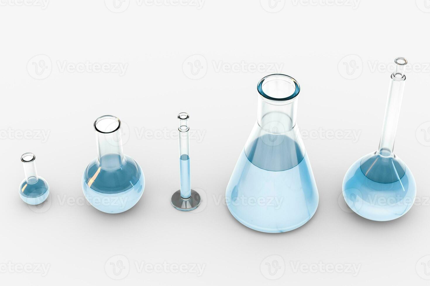 3d rendering, test tube and beaker in the lab photo