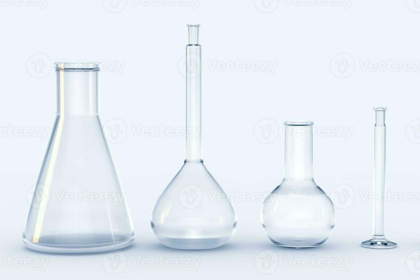 3d rendering, test tube and beaker in the lab photo