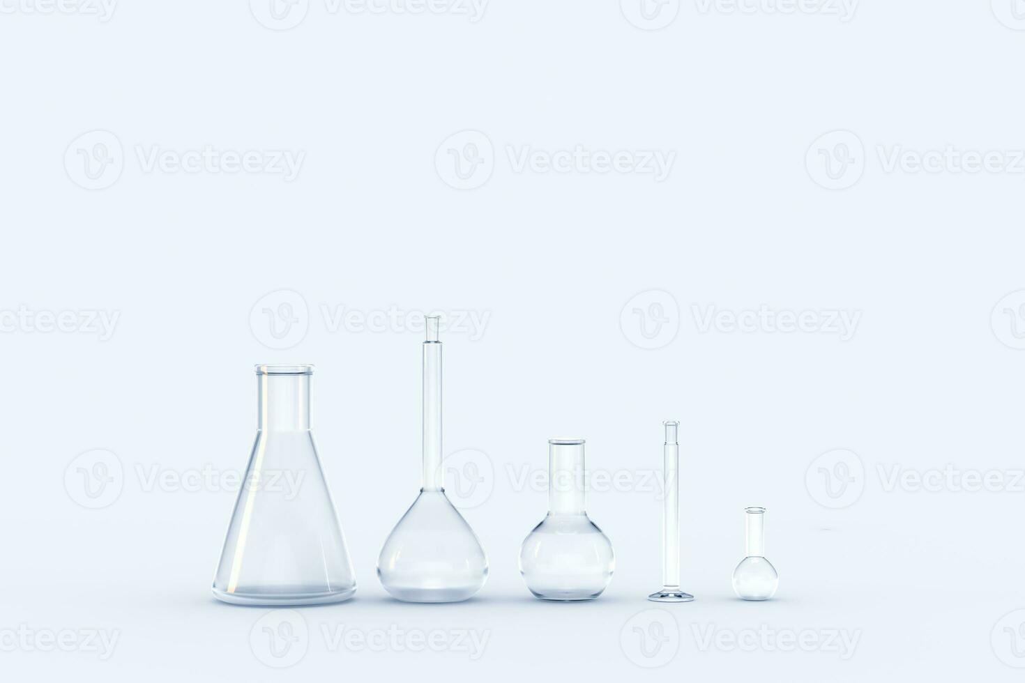 3d rendering, test tube and beaker in the lab photo