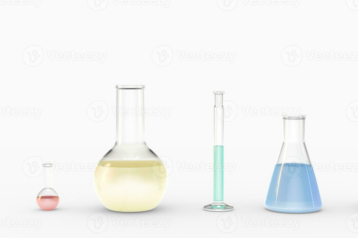 3d rendering, test tube and beaker in the lab photo