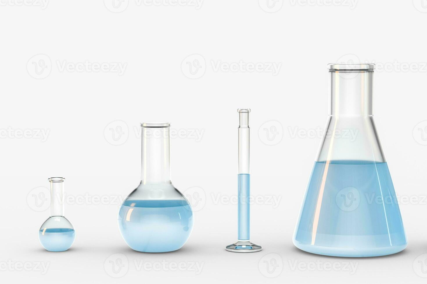 3d rendering, test tube and beaker in the lab photo