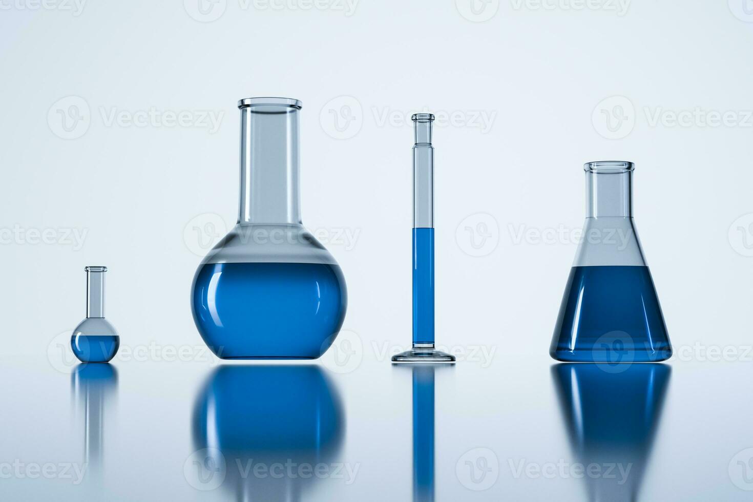 3d rendering, test tube and beaker in the lab photo
