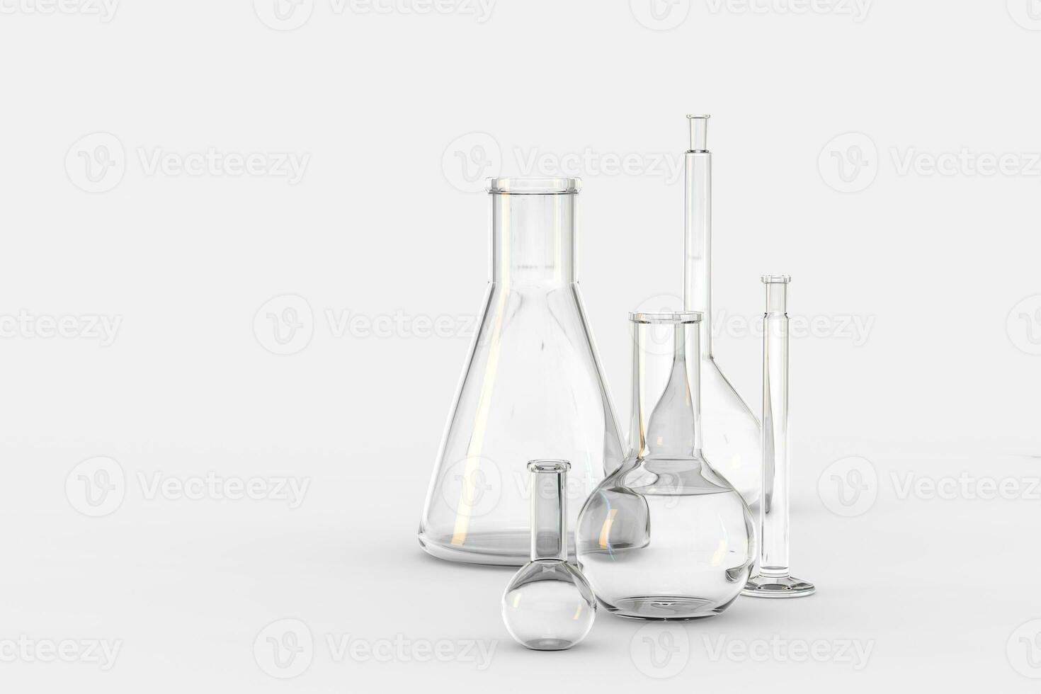3d rendering, test tube and beaker in the lab photo