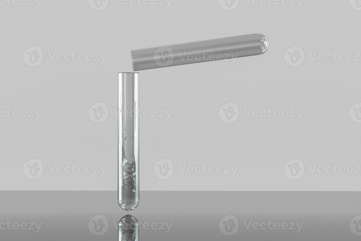 Chemical test tube in the lab, 3d rendering. photo