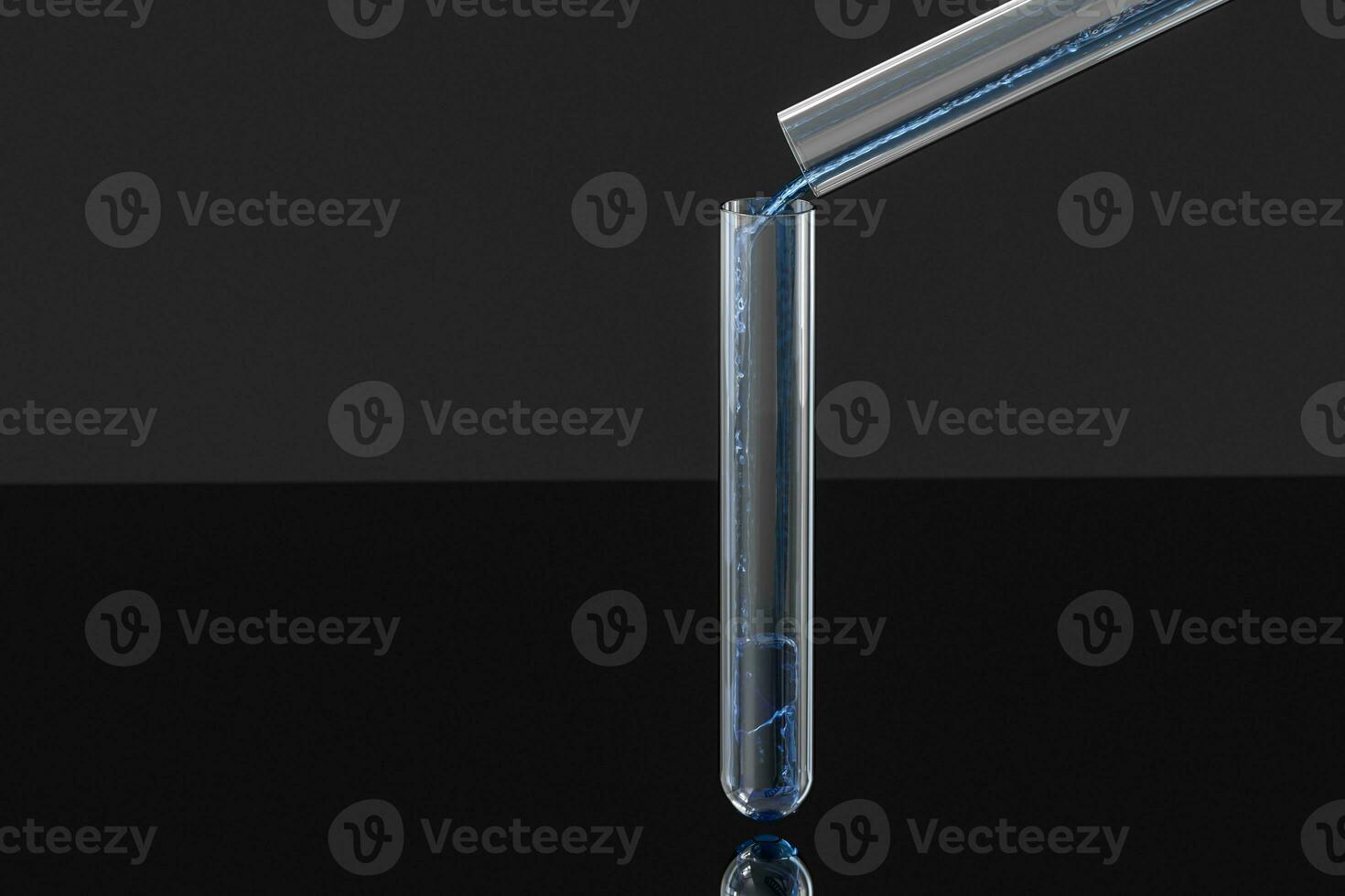 Chemical test tube in the lab, 3d rendering. photo