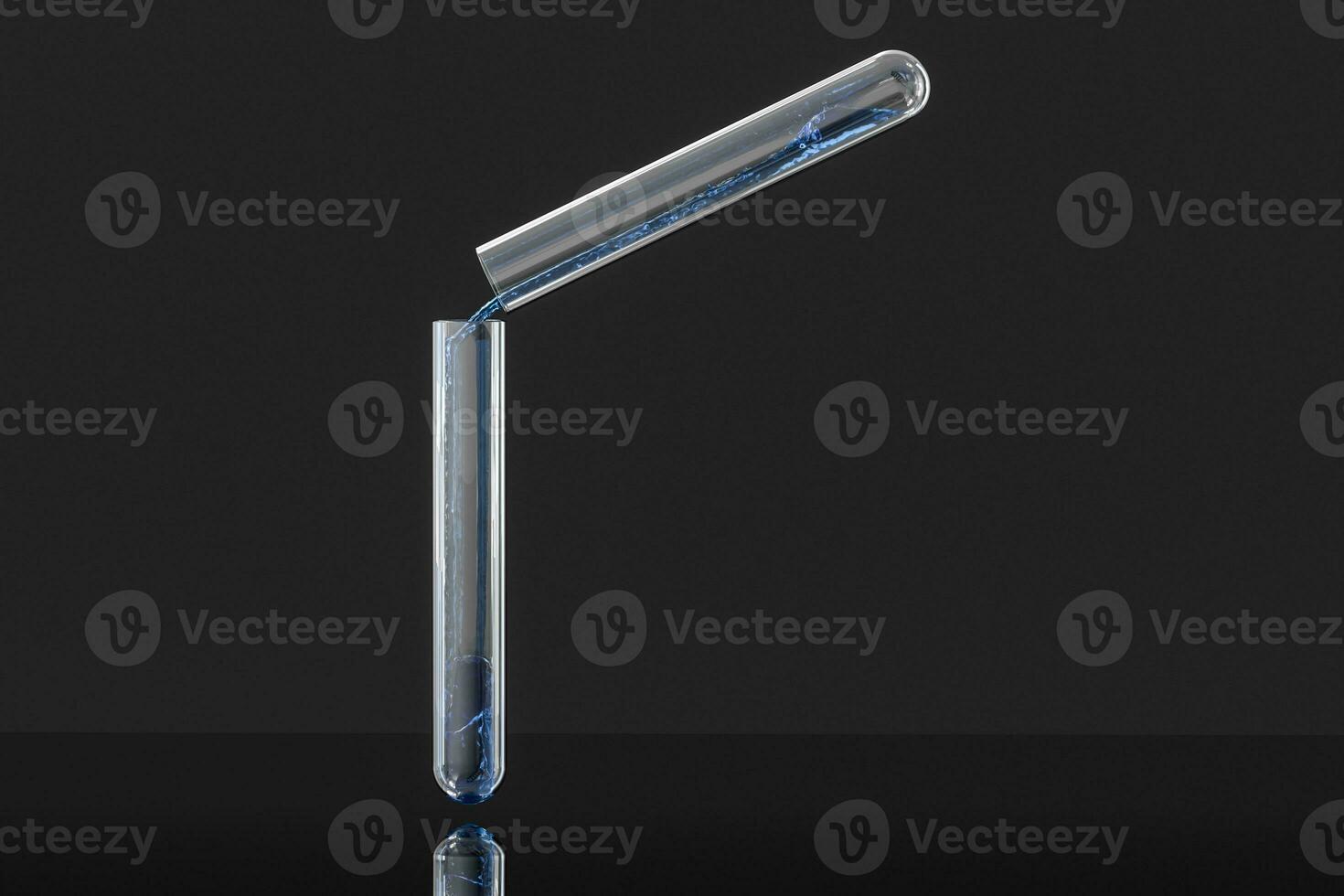 Chemical test tube in the lab, 3d rendering. photo