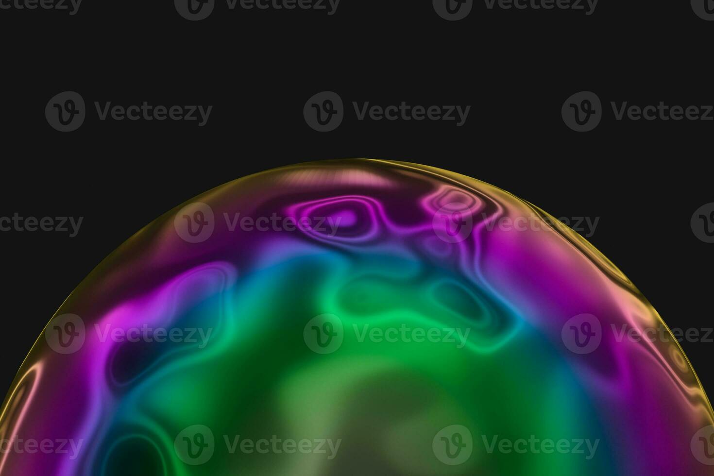 Spheres with the colorful surface, dark background, 3d rendering. photo