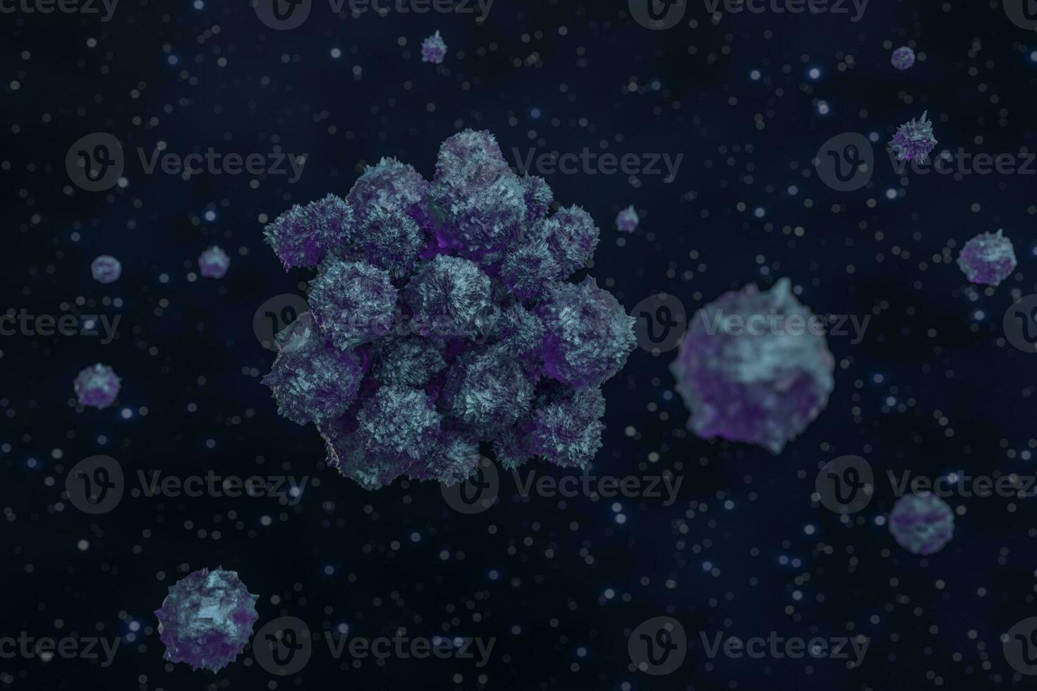 Spheres with the textured surface, random distributed, 3d rendering. photo