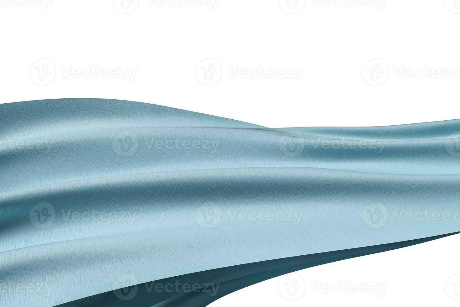 3d rendering, blue flowing cloth background. photo