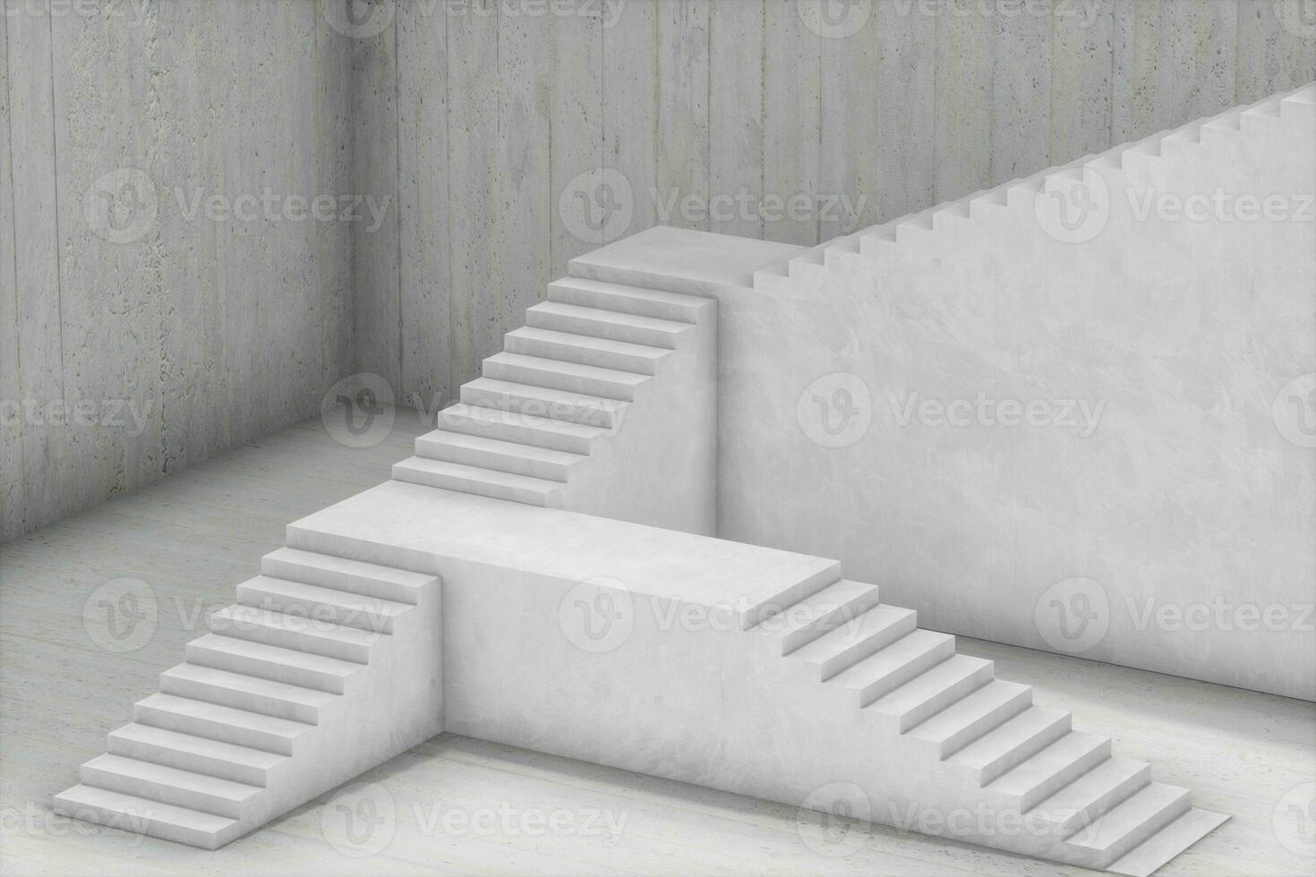 The stairway in the daylight with white background, 3d rendering. photo