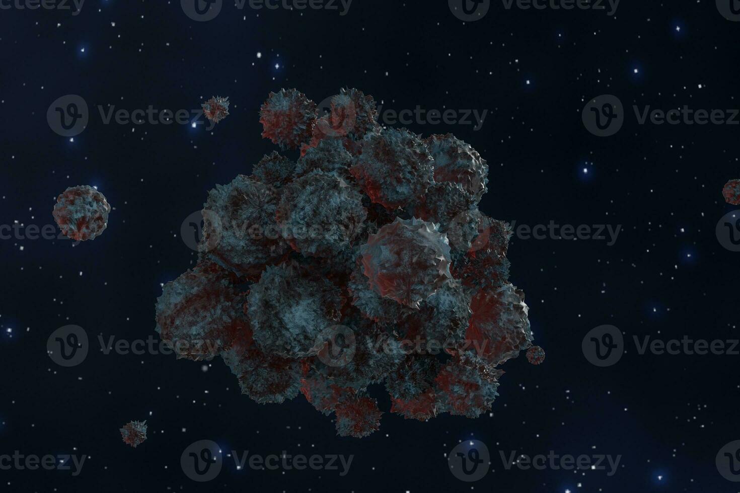 Spheres with the textured surface, random distributed, 3d rendering. photo