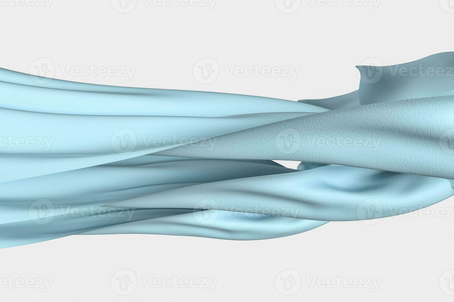 3d rendering, blue flowing cloth background. photo