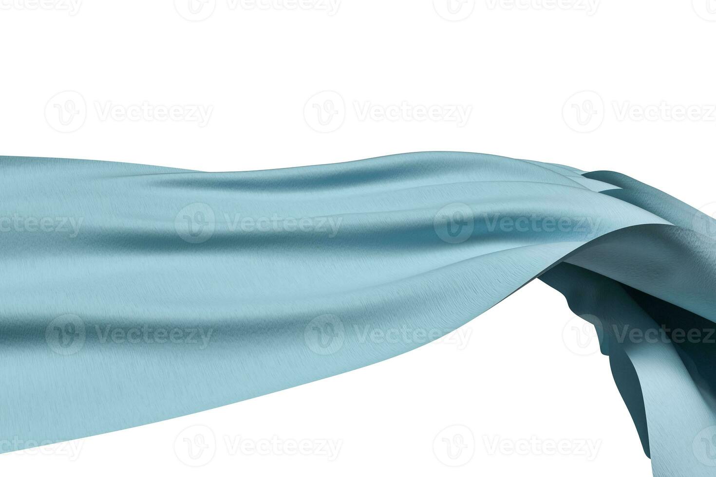 3d rendering, blue flowing cloth background. photo