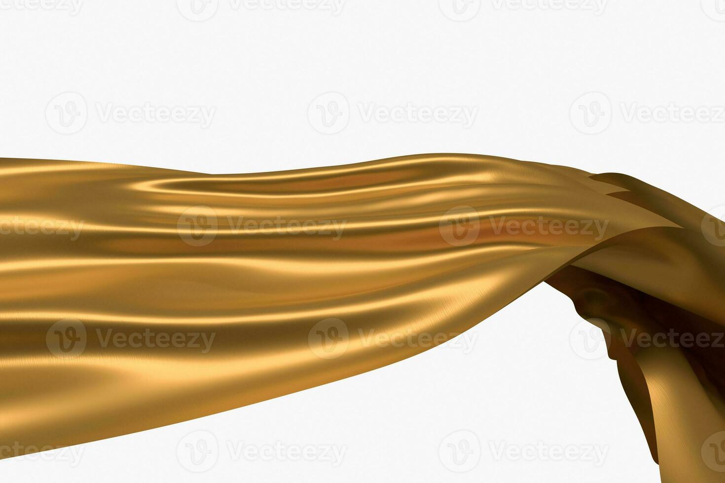 3d rendering, golden flowing cloth background. photo