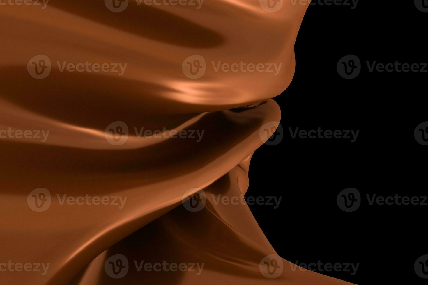 3d rendering, brown flowing cloth background. photo