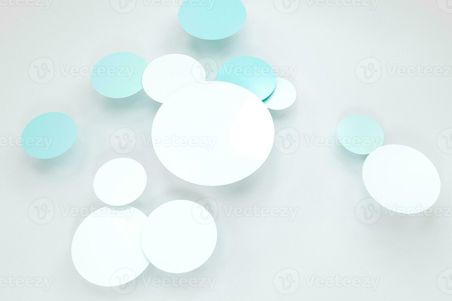 3d rendering, circle frame card template photo