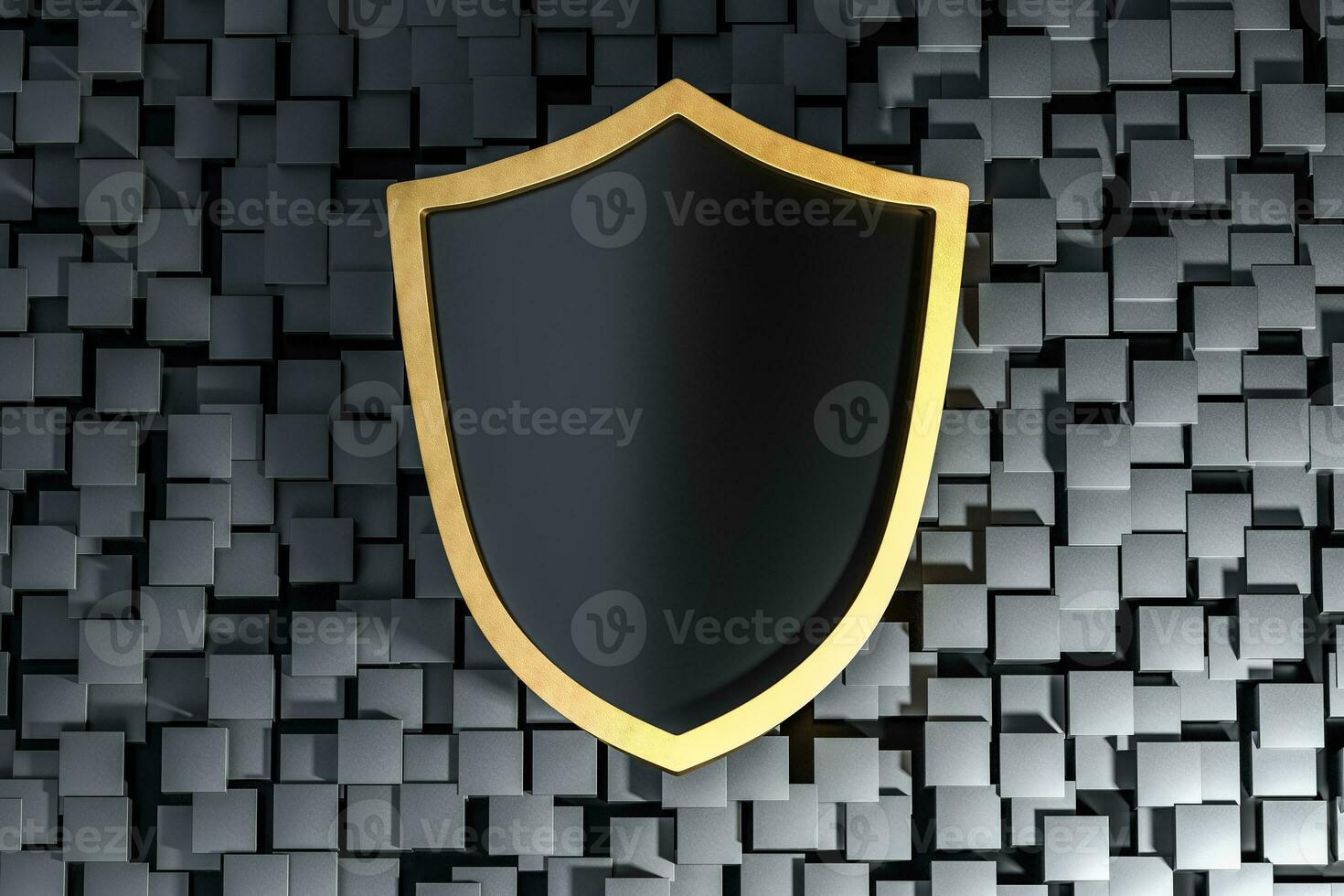 3d rendering, a defense shield with technological background photo