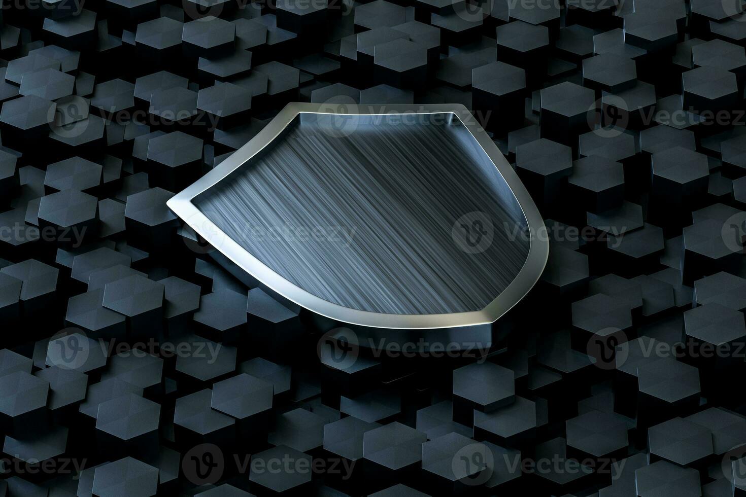 3d rendering, a defense shield with technological background photo