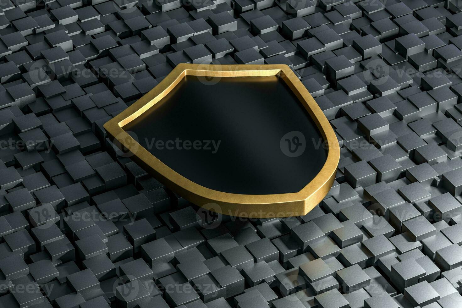 3d rendering, a defense shield with technological background photo