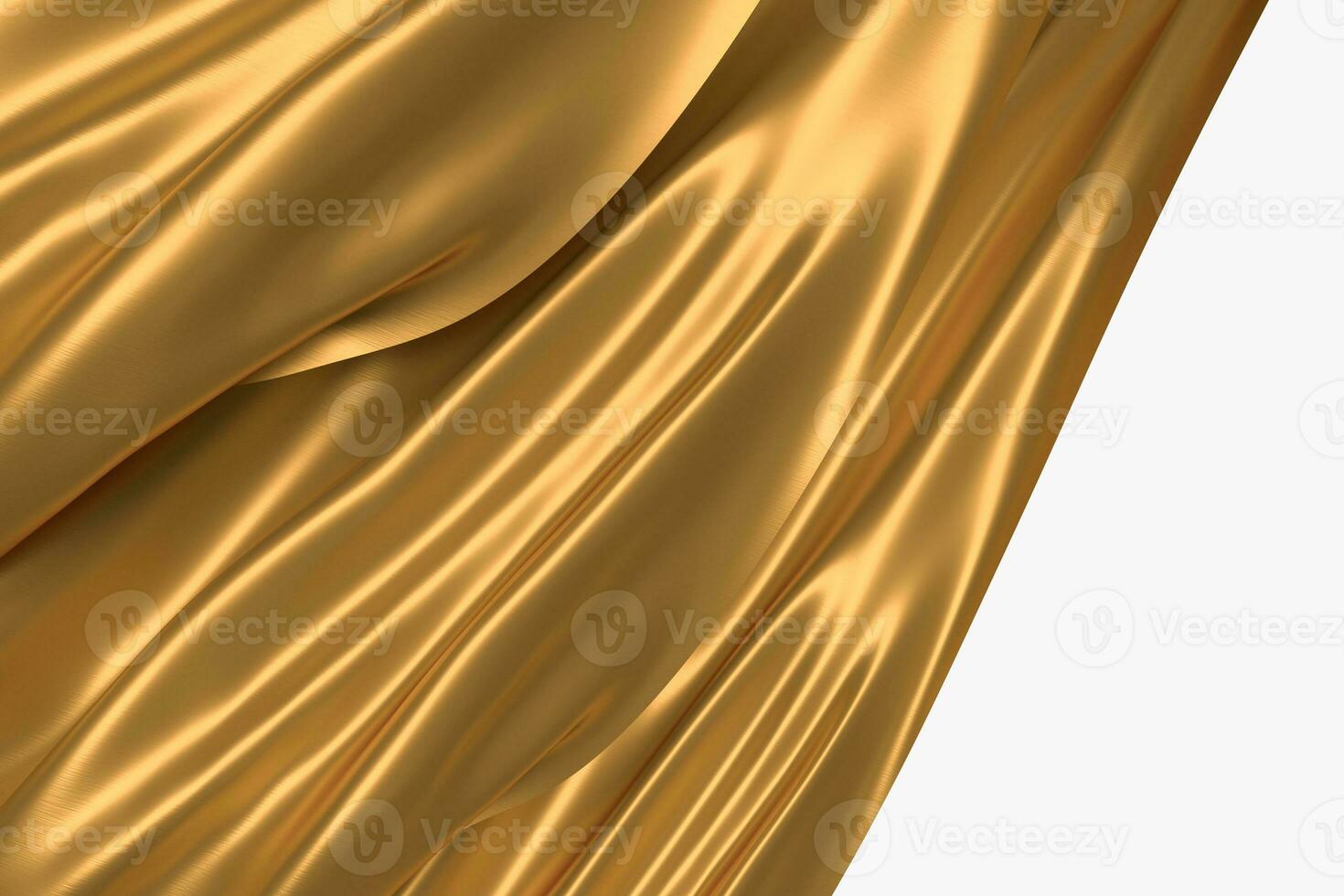 3d rendering, golden flowing cloth background. photo