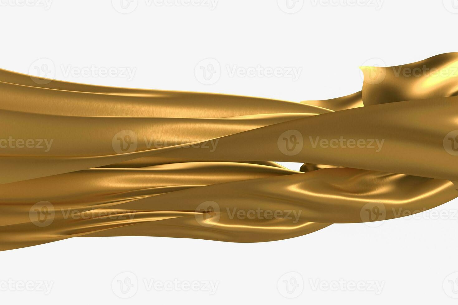 3d rendering, golden flowing cloth background. photo