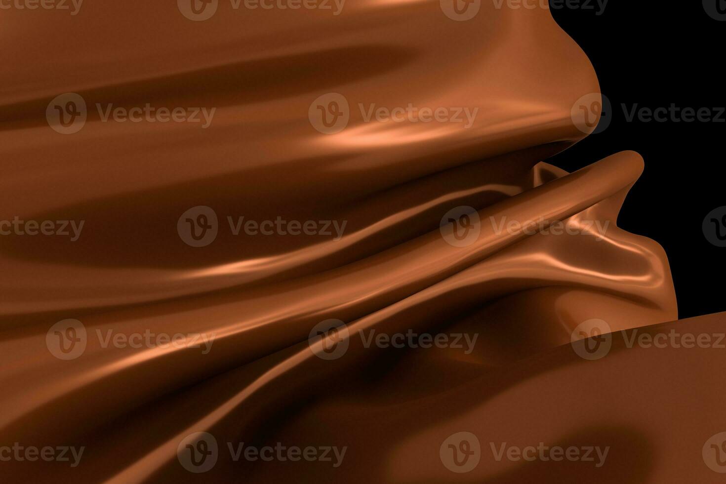 3d rendering, brown flowing cloth background. photo