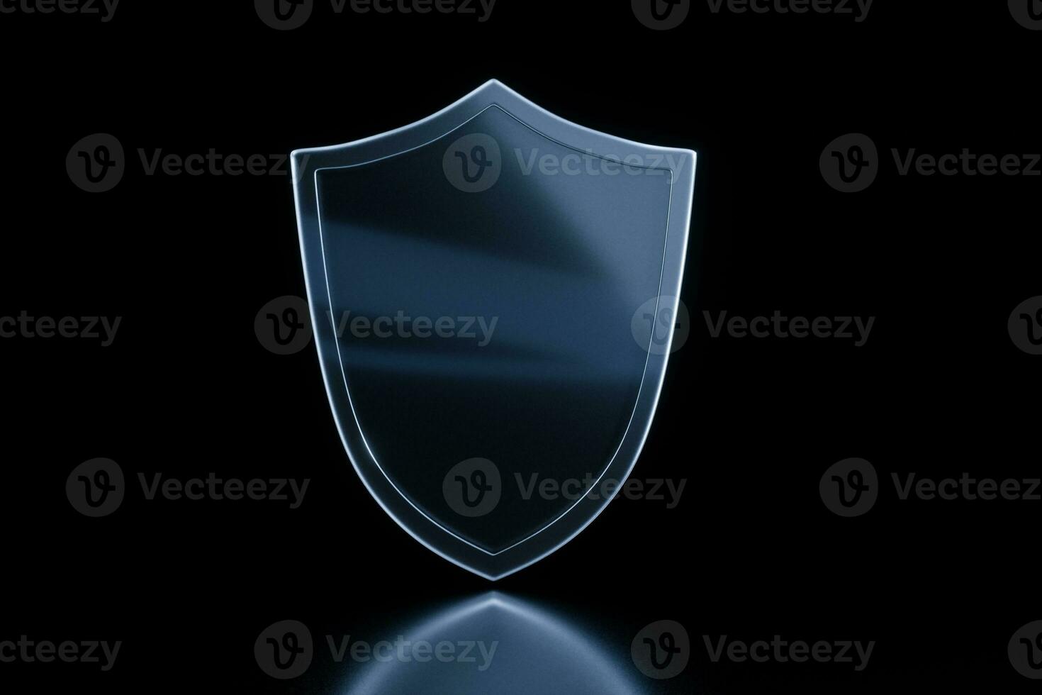 3d rendering, a defense shield with technological background photo
