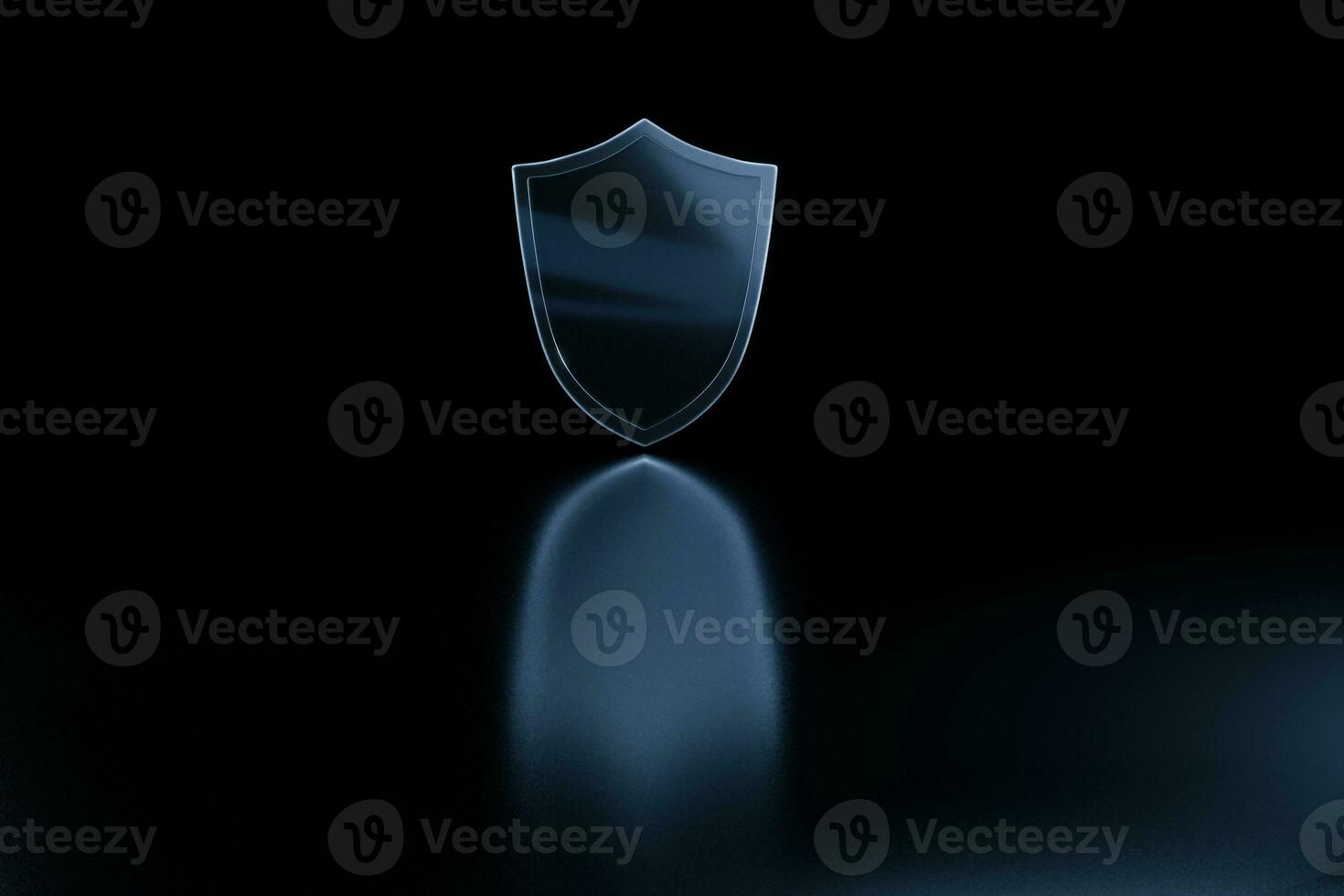 3d rendering, a defense shield with technological background photo