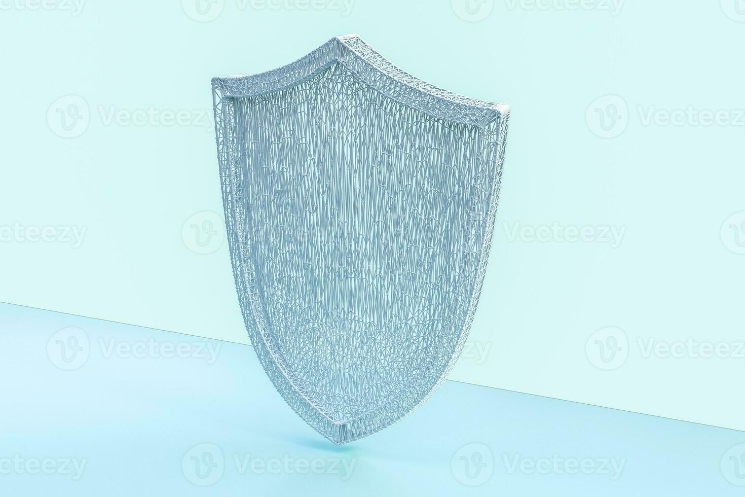 3d rendering, a defense shield with technological background photo