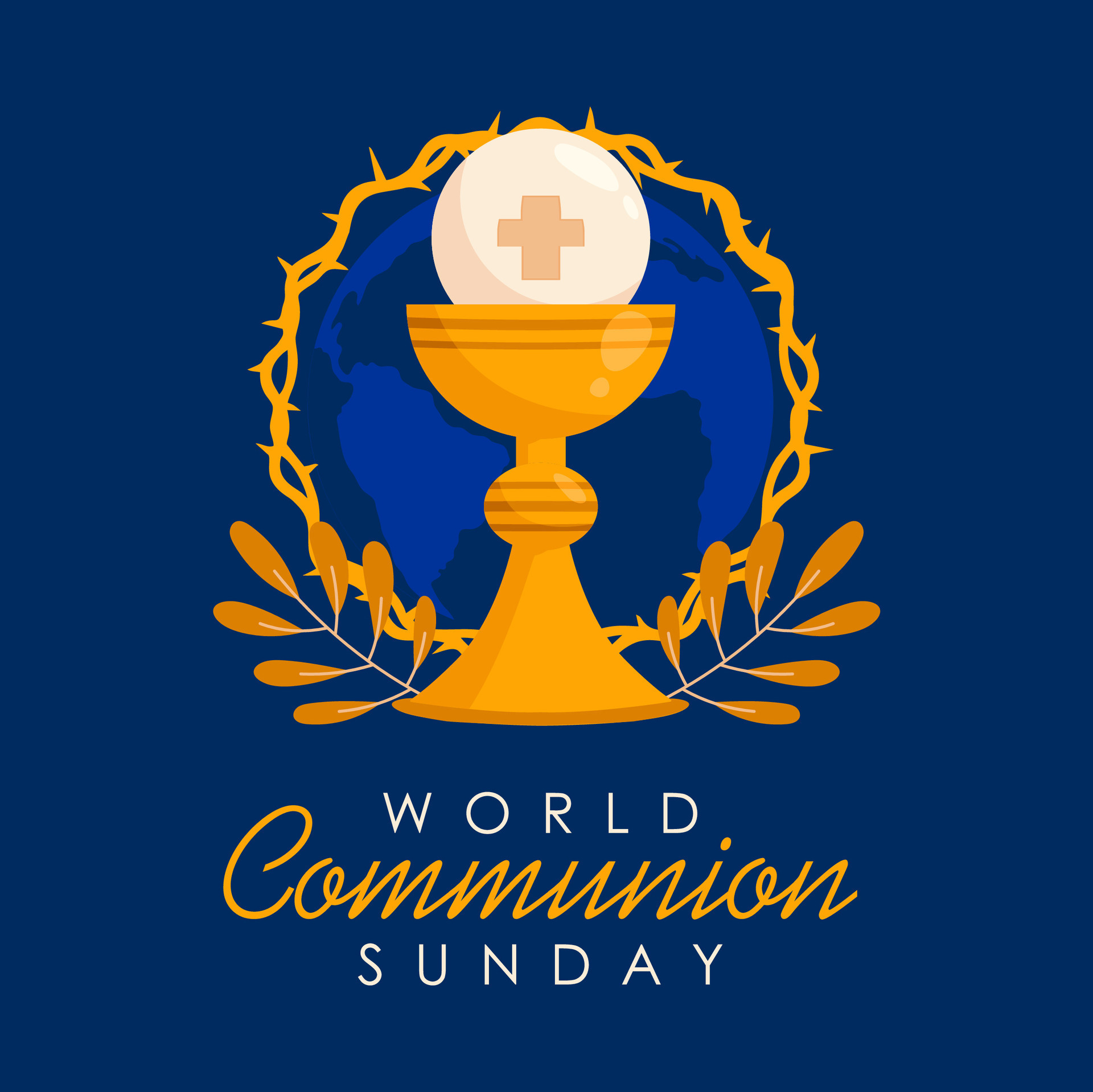 flat design world communion sunday banner template vector 27888392