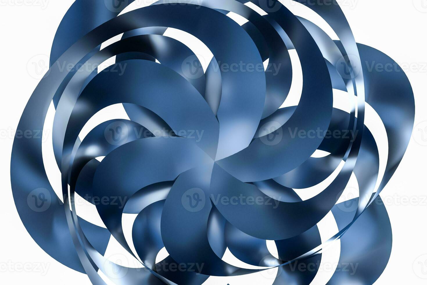 3d rendering, blue decorative flower, artistic background photo