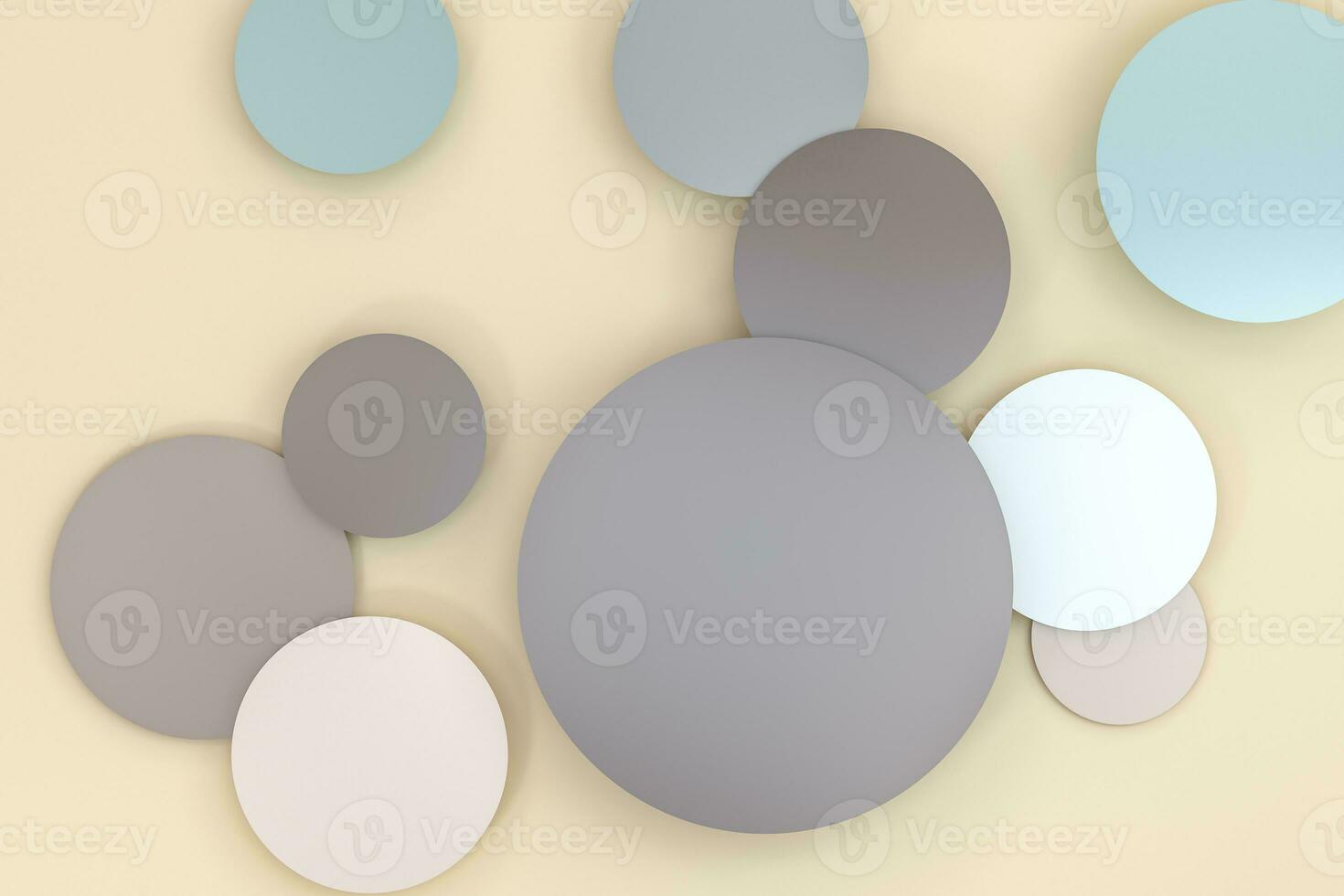 3d rendering, circle frame card template photo