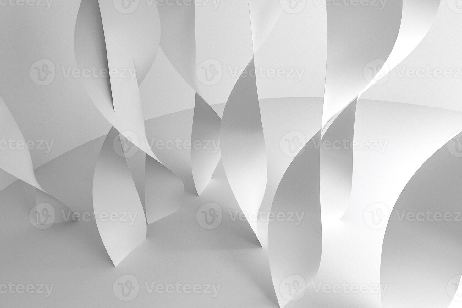 3d representación, blanco suave curvas antecedentes foto