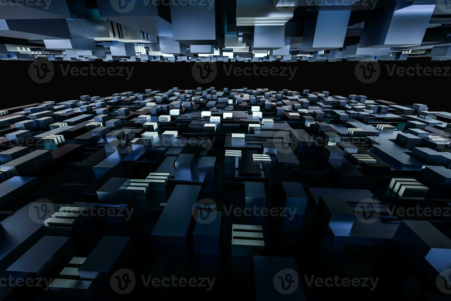 3d rendering, cubes board space, fantasy world photo