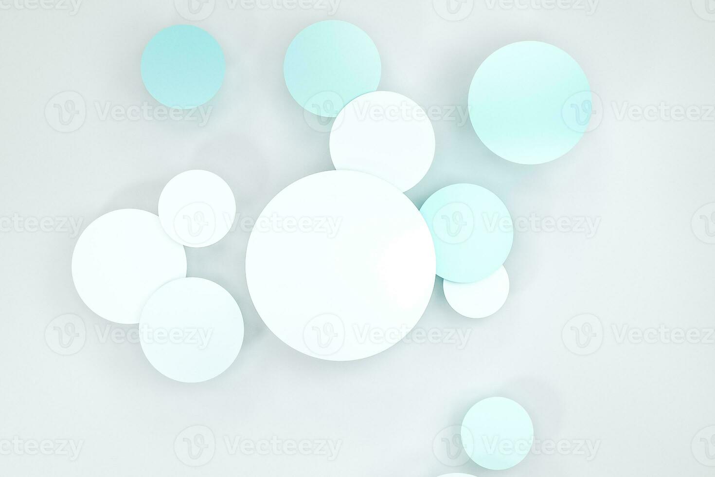 3d rendering, circle frame card template photo