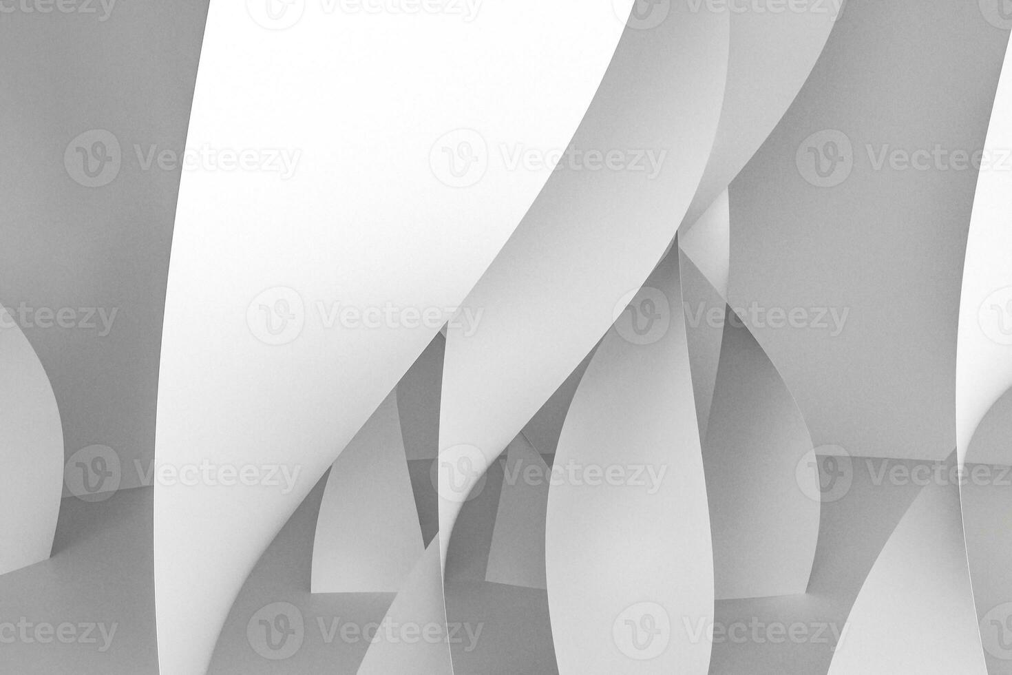 3d rendering, white smooth curves background photo