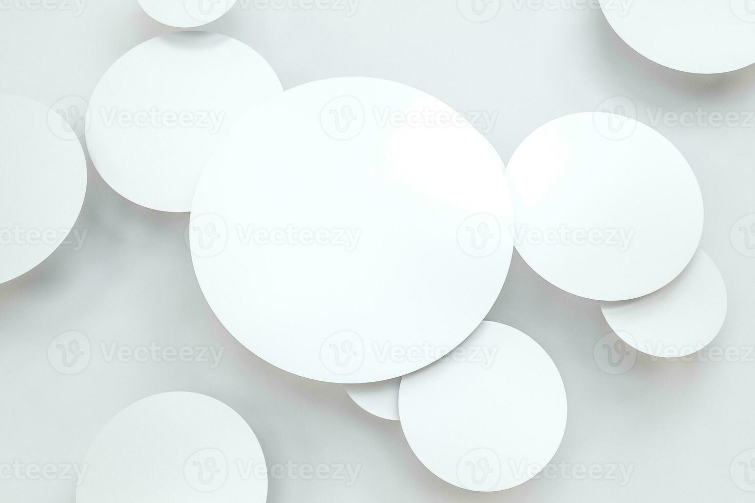 3d rendering, circle frame card template photo