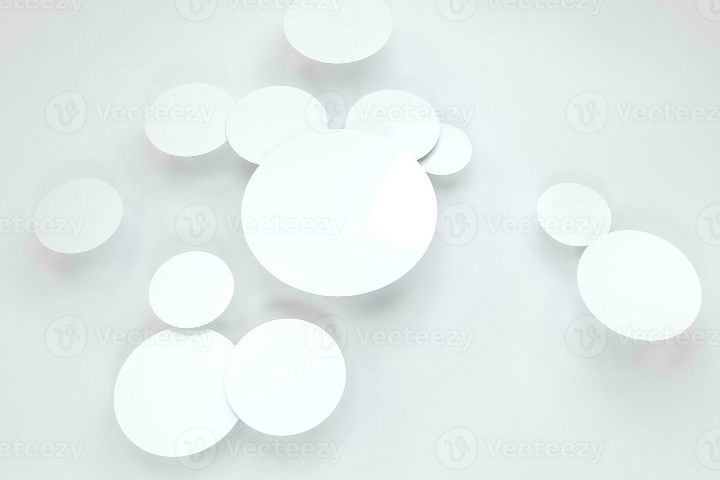 3d rendering, circle frame card template photo