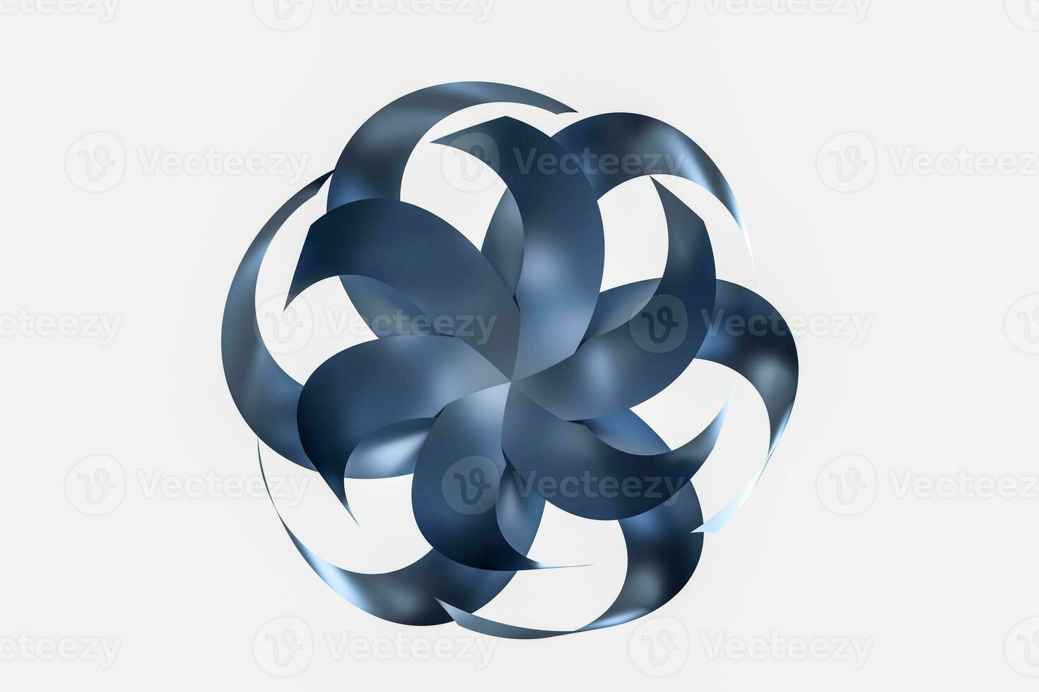 3d rendering, blue decorative flower, artistic background photo