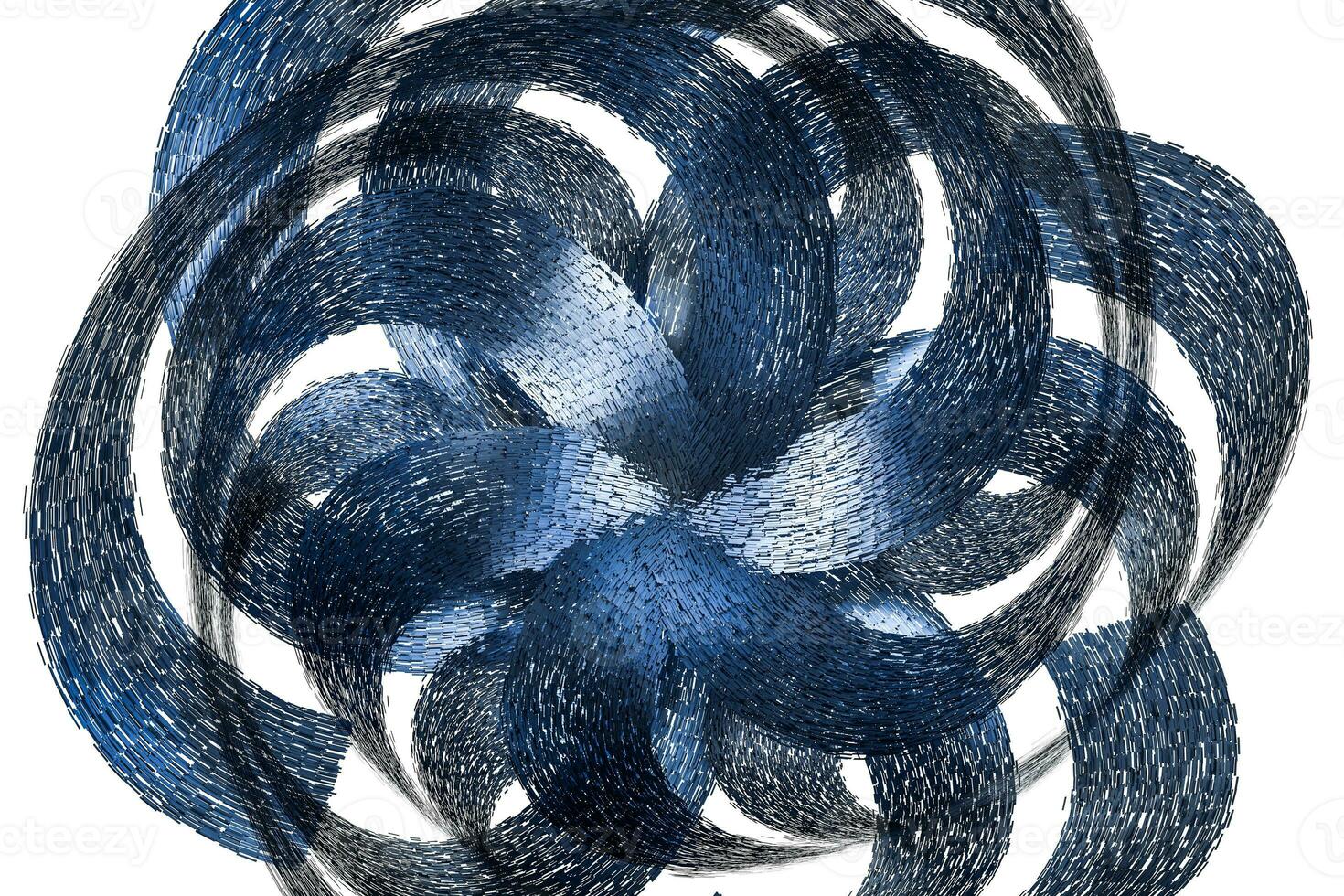 3d rendering, blue decorative flower, artistic background photo