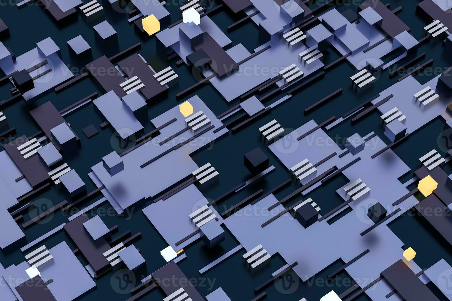 3d rendering, cubes board space, fantasy world photo