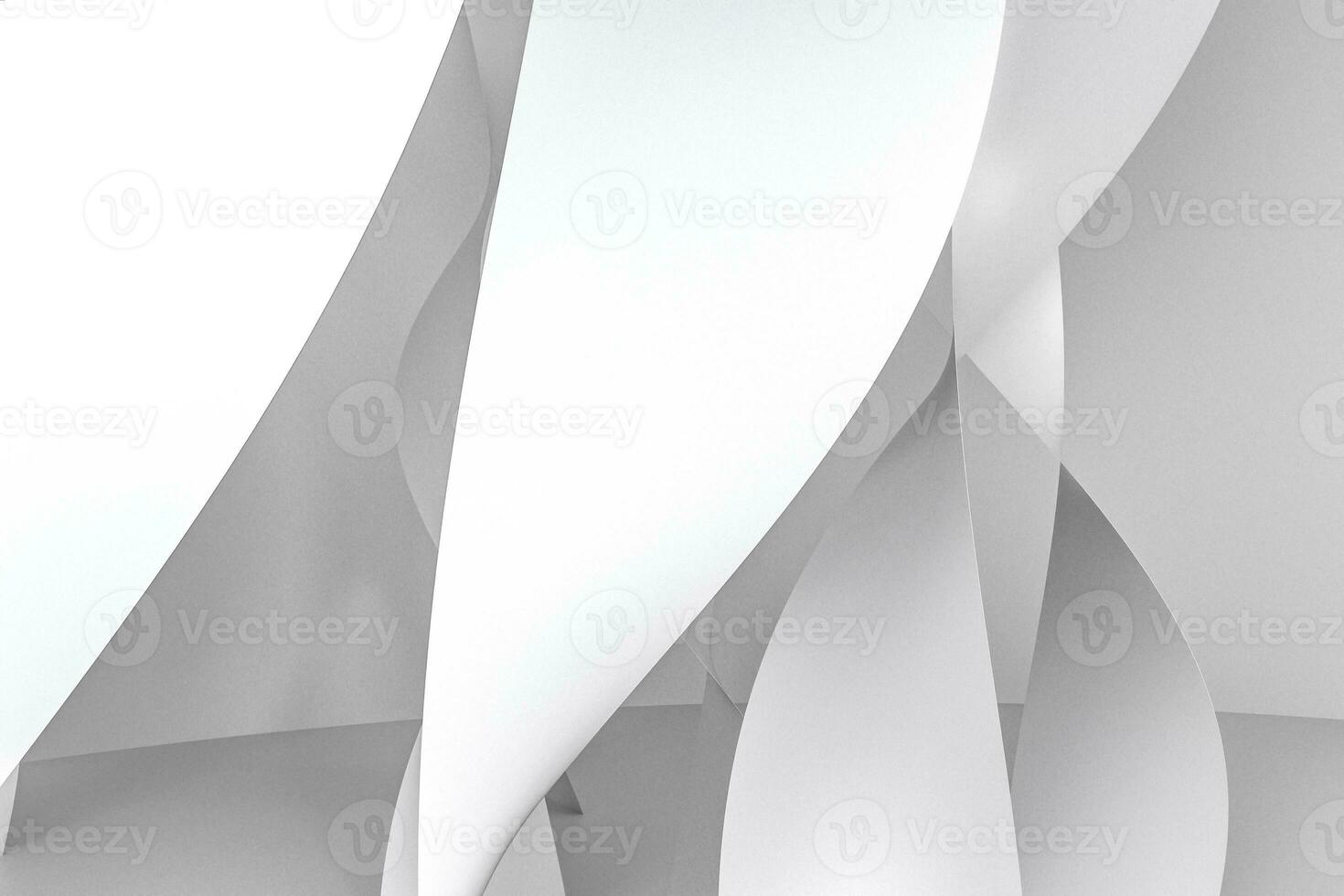 3d rendering, white smooth curves background photo